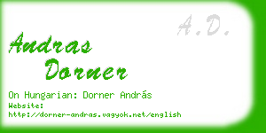 andras dorner business card